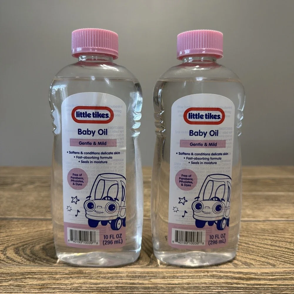 Little Tikes Gentle & Mild Baby Oil 10 fl oz (296 ml) 2 Pack No Parabens Or Dyes
